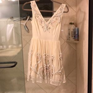 ASOS cream dress with detailed beading